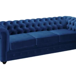 Canapé 3 Places CHESTERFIELD - Velours Bleu Roi 11 Canapé 3 Places CHESTERFIELD - Velours Bleu Roi -Promos Chesteris Boutique canape 266559