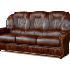 Canapé 3 Places 100% Cuir De Buffle DAPHNE - Marron