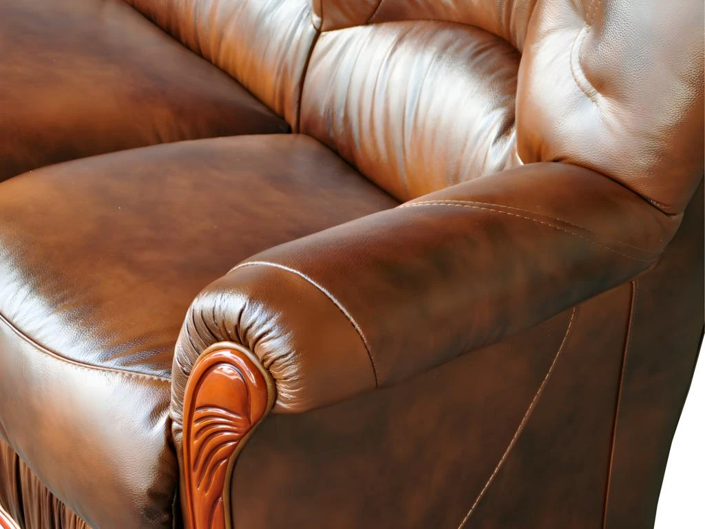 Canapé 3 Places 100% Cuir De Buffle DAPHNE - Marron 3 Canapé 3 Places 100% Cuir De Buffle DAPHNE - Marron – Image 3