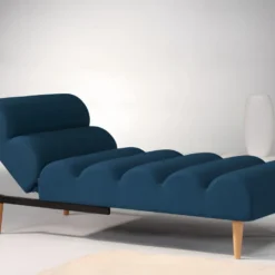 Méridienne Convertible En Tissu CIVAL - Bleu