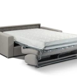 Canapé 3 Places Convertible Express En Simili CALITO - Gris - Couchage Lattes Larges 140 Cm - Matelas 22 Cm Avec Mémoire De Forme DUNLOPILLO -Promos Chesteris Boutique canape 272593 23