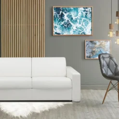 Canapé 3 Places Convertible Express En Simili CALITO - Noir - Couchage 140 Cm - Matelas 18 Cm Avec Mémoire De Forme DUNLOPILLO -Promos Chesteris Boutique canape 272597 28