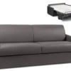 Canapé 4 Places Convertible Express En Simili CALIFE - Gris - Couchage 160 Cm - Matelas 18 Cm