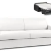 Canapé 4 Places Convertible Express En Simili CALIFE - Blanc - Couchage 160 Cm - Matelas 18 Cm