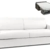 Canapé 4 Places Convertible Express En Simili CALIFE - Blanc - Couchage 160 Cm - Matelas 22 Cm