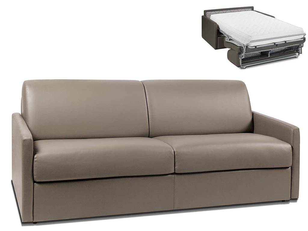 Canapé 4 Places Convertible Express En Simili CALIFE - Taupe - Couchage 160 Cm - Matelas 22 Cm 1 Canapé 4 Places Convertible Express En Simili CALIFE - Taupe - Couchage 160 Cm - Matelas 22 Cm