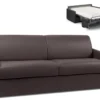 Canapé 4 Places Convertible Express En Simili CALIFE - Marron - Couchage 160 Cm - Matelas 18 Cm