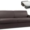 Canapé 4 Places Convertible Express En Simili CALIFE - Marron - Couchage 160 Cm - Matelas 22 Cm
