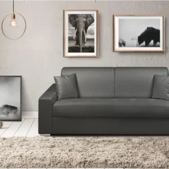 Canapé 4 Places Convertible Express En Simili EMIR - Noir - Couchage 160 Cm - Matelas 14 Cm -Promos Chesteris Boutique canape 273747 27