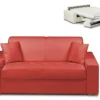 Canapé 2 Places Convertible Express En Simili EMIR - Rouge - Couchage 120 Cm - Matelas 18 Cm