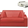 Canapé 2 Places Convertible Express En Simili EMIR - Rouge - Couchage 120 Cm - Matelas 22 Cm