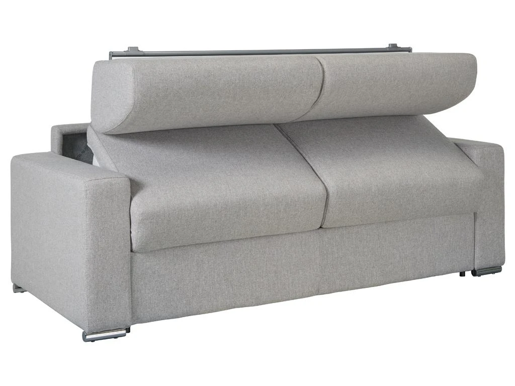 Canapé 3 Places Convertible Express En Simili CALITO - Gris - Couchage Lattes Larges 140 Cm - Matelas 18 Cm 7 Canapé 3 Places Convertible Express En Simili CALITO - Gris - Couchage Lattes Larges 140 Cm - Matelas 18 Cm – Image 7