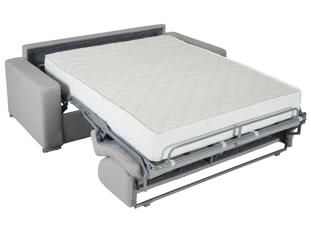 Canapé 3 Places Convertible Express En Simili CALITO - Gris - Couchage Lattes Larges 140 Cm - Matelas 14 Cm 6 Canapé 3 Places Convertible Express En Simili CALITO - Gris - Couchage Lattes Larges 140 Cm - Matelas 14 Cm – Image 6