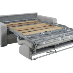 Canapé 3 Places Convertible Express En Simili CALITO - Blanc - Couchage Lattes Larges 140 Cm - Matelas 14 Cm Avec Mémoire De Forme DUNLOPILLO -Promos Chesteris Boutique canape 284919 25