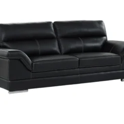 Canapé 3 Places En Cuir De Buffle MONIKA - Noir -Promos Chesteris Boutique canape 289173