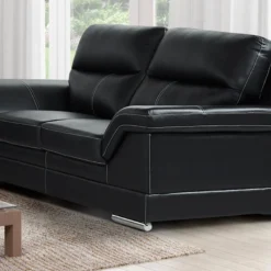 Canapé 2 Places En Cuir De Buffle MONIKA - Noir