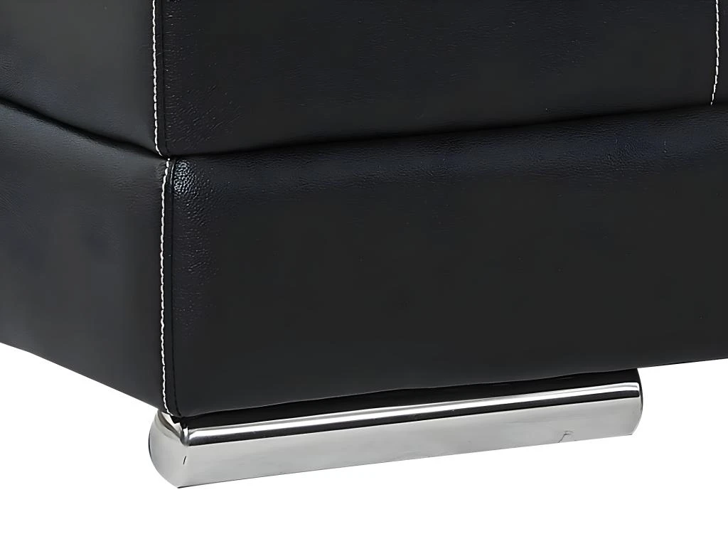 Canapé 2 Places En Cuir De Buffle MONIKA - Noir 4 Canapé 2 Places En Cuir De Buffle MONIKA - Noir – Image 4