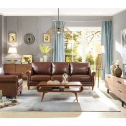 Canapé 3 Places En Cuir Vieilli CASSANDRA - Marron 21 Canapé 3 Places En Cuir Vieilli CASSANDRA - Marron -Promos Chesteris Boutique canape 291995 1