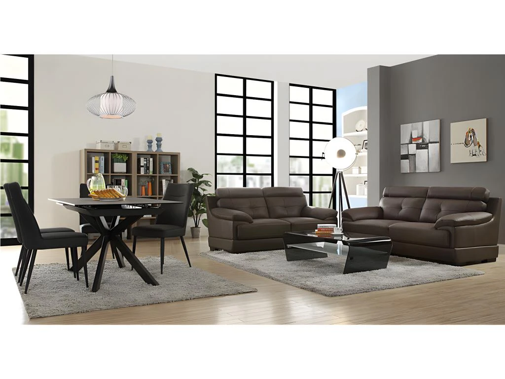 Canapé 3 Places En Cuir De Buffle MANUELLA - Marron 8 Canapé 3 Places En Cuir De Buffle MANUELLA - Marron – Image 8