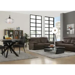 Canapé 3 Places En Cuir De Buffle MANUELLA - Blanc Ivoire -Promos Chesteris Boutique canape 292651 3