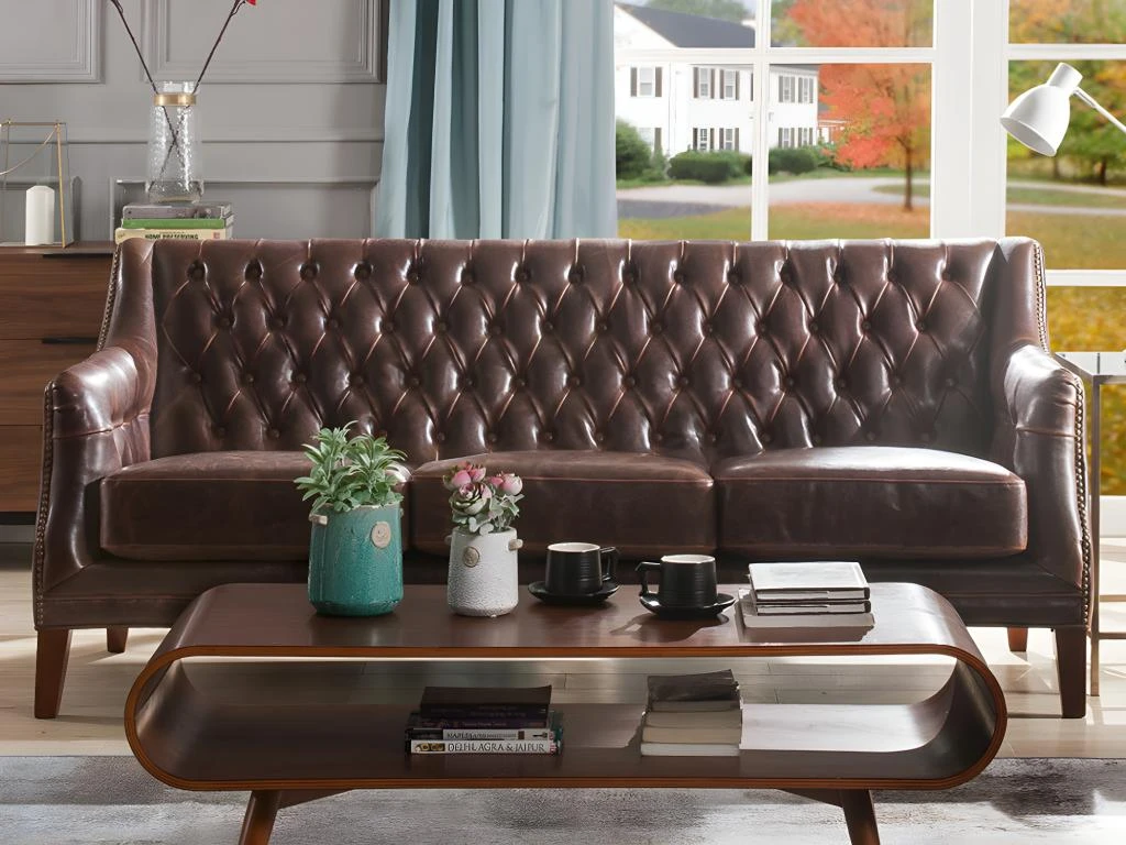 Canapé 3 Places En Cuir COLBERT - Marron 1 Canapé 3 Places En Cuir COLBERT - Marron