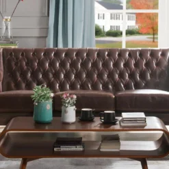 Canapé 2 Places En Cuir COLBERT - Marron -Promos Chesteris Boutique canape 292985