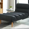 Méridienne Convertible En Tissu CIVAL - Anthracite