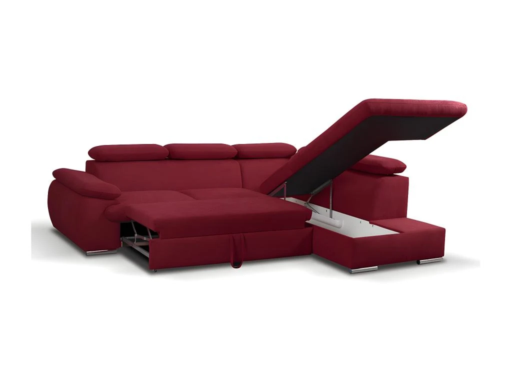 Canapé D'angle Convertible En Tissu Avec Coffre De Rangement FABIEN - Rouge - Angle Droit 2 Canapé D'angle Convertible En Tissu Avec Coffre De Rangement FABIEN - Rouge - Angle Droit – Image 2