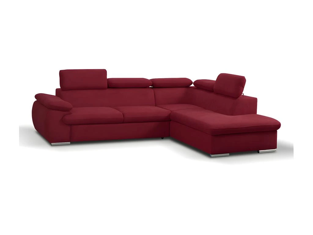 Canapé D'angle Convertible En Tissu Avec Coffre De Rangement FABIEN - Rouge - Angle Droit 3 Canapé D'angle Convertible En Tissu Avec Coffre De Rangement FABIEN - Rouge - Angle Droit – Image 3