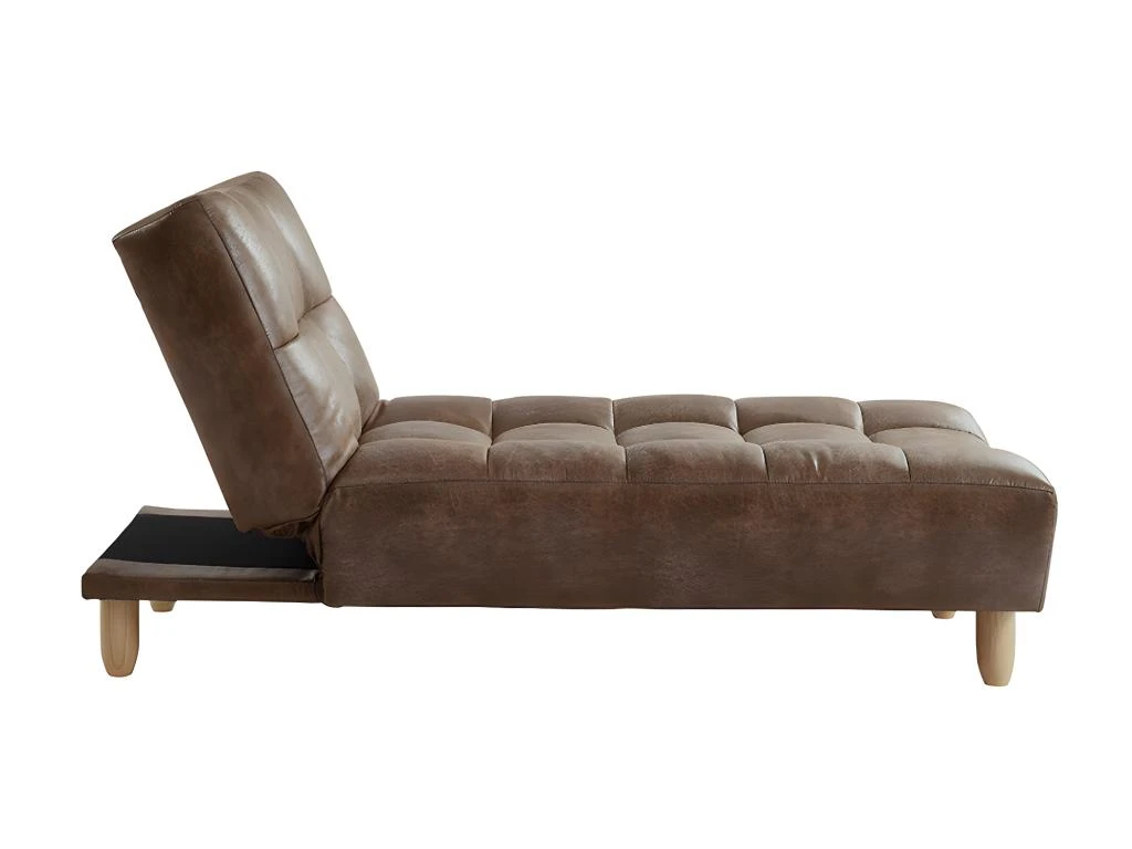 Méridienne Clic Clac En Microfibre Vieillie ESTEBAN - Marron Vintage 2 Méridienne Clic Clac En Microfibre Vieillie ESTEBAN - Marron Vintage – Image 2