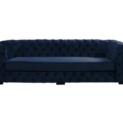 Canapé 3 Places Chesterfield STANLEY - Velours Bleu Nuit -Promos Chesteris Boutique canape 315047