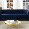 Canapé 3 Places Chesterfield STANLEY - Velours Bleu Nuit