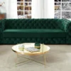 Canapé 3 Places Chesterfield STANLEY - Velours Vert Sapin