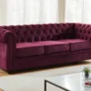 Canapé 3 Places CHESTERFIELD - Velours Pourpre