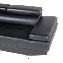 Canapé D'angle En Cuir DUNCAN - Noir - Angle Gauche -Promos Chesteris Boutique canape 3157369