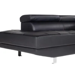 Canapé D'angle En Cuir DUNCAN - Noir - Angle Gauche -Promos Chesteris Boutique canape 3157381