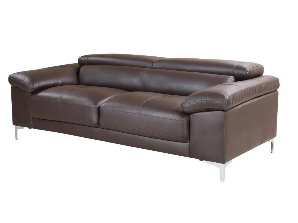 Canapé 3 Places En Cuir SOLANGE - Marron 4 Canapé 3 Places En Cuir SOLANGE - Marron – Image 4