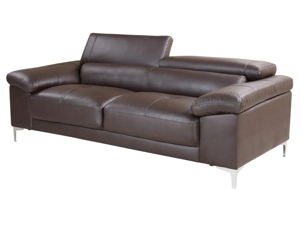 Canapé 3 Places En Cuir SOLANGE - Marron 3 Canapé 3 Places En Cuir SOLANGE - Marron – Image 3