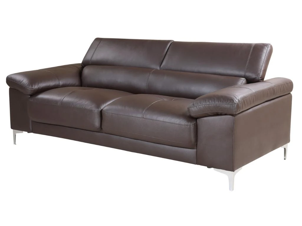 Canapé 3 Places En Cuir SOLANGE - Marron 7 Canapé 3 Places En Cuir SOLANGE - Marron – Image 7