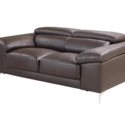 Canapé 2 Places En Cuir SOLANGE - Marron 8 Canapé 2 Places En Cuir SOLANGE - Marron -Promos Chesteris Boutique canape 318319