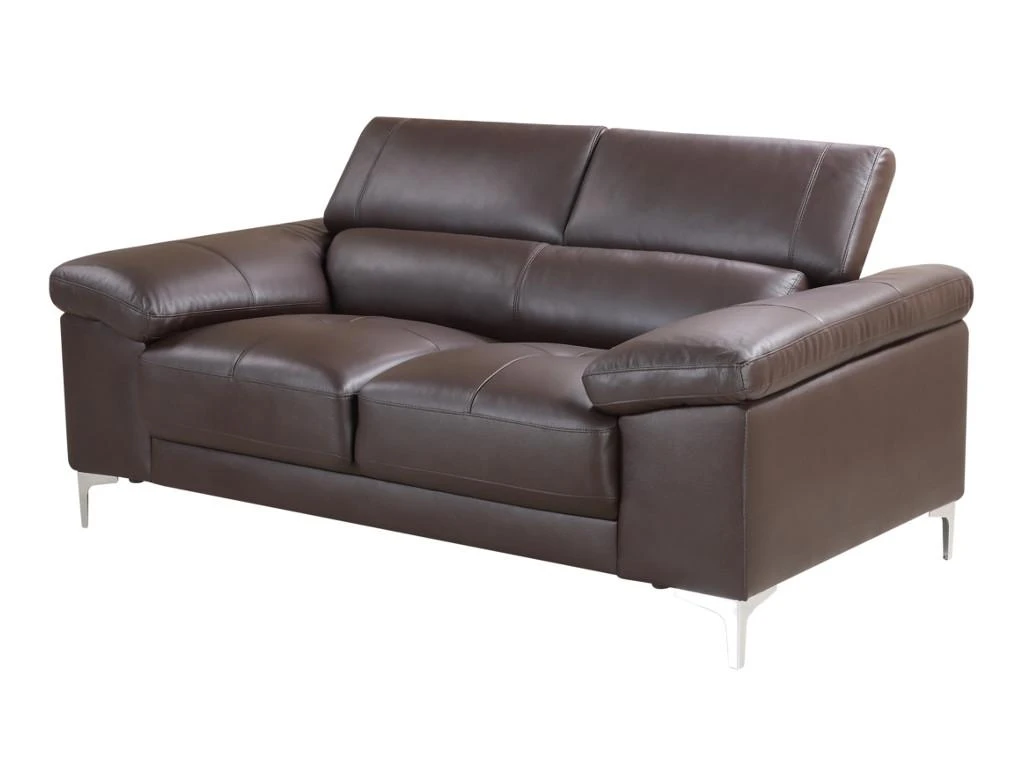 Canapé 2 Places En Cuir SOLANGE - Marron 2 Canapé 2 Places En Cuir SOLANGE - Marron – Image 2