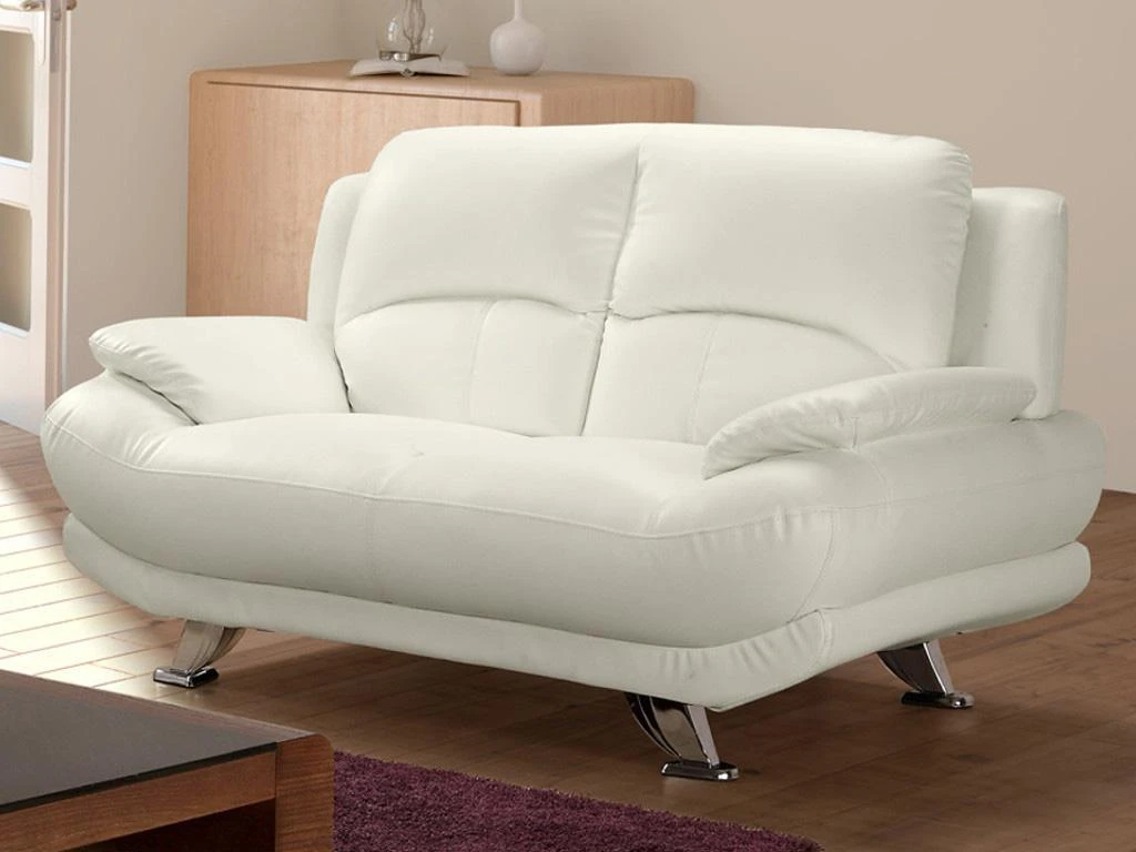 Canapé 2 Places En Simili MUSKO - Ivoire 1 Canapé 2 Places En Simili MUSKO - Ivoire