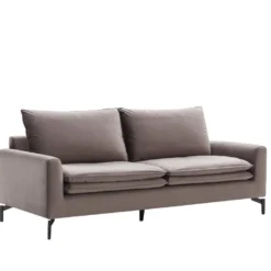 Canapé 3 Places En Velours Taupe ISENA -Promos Chesteris Boutique canape 3247435