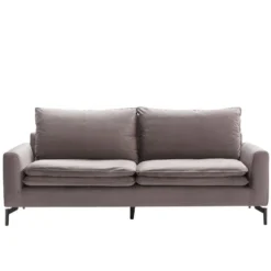 Canapé 3 Places En Velours Taupe ISENA -Promos Chesteris Boutique canape 3247469