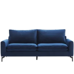 Canapé 3 Places En Velours Bleu Nuit ISENA -Promos Chesteris Boutique canape 3247507