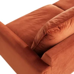 Canapé 3 Places En Velours Terracotta ISENA -Promos Chesteris Boutique canape 3247539