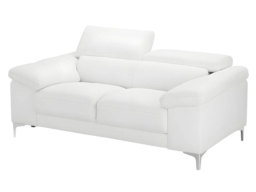 Canapé 2 Places En Cuir SOLANGE - Blanc 2 Canapé 2 Places En Cuir SOLANGE - Blanc – Image 2