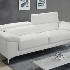 Canapé 3 Places En Cuir SOLANGE - Blanc