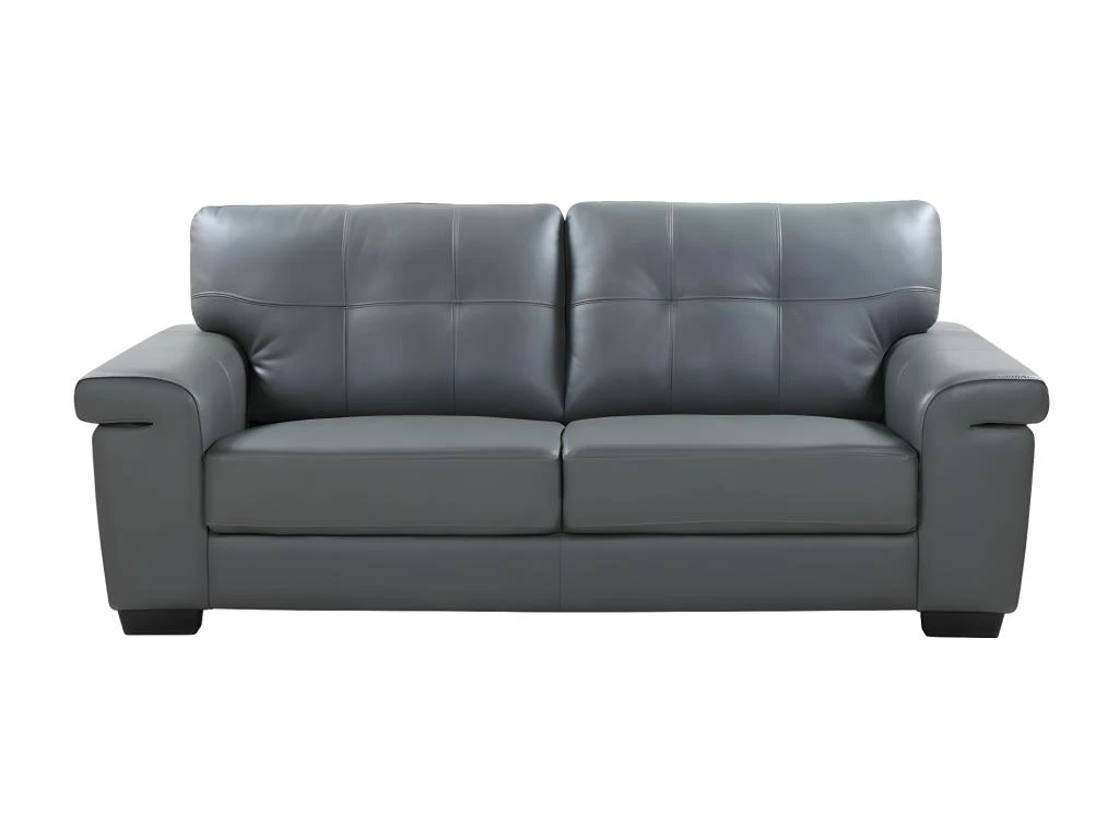 Canapé 3 Places En Cuir HAZEL - Gris 2 Canapé 3 Places En Cuir HAZEL - Gris – Image 2