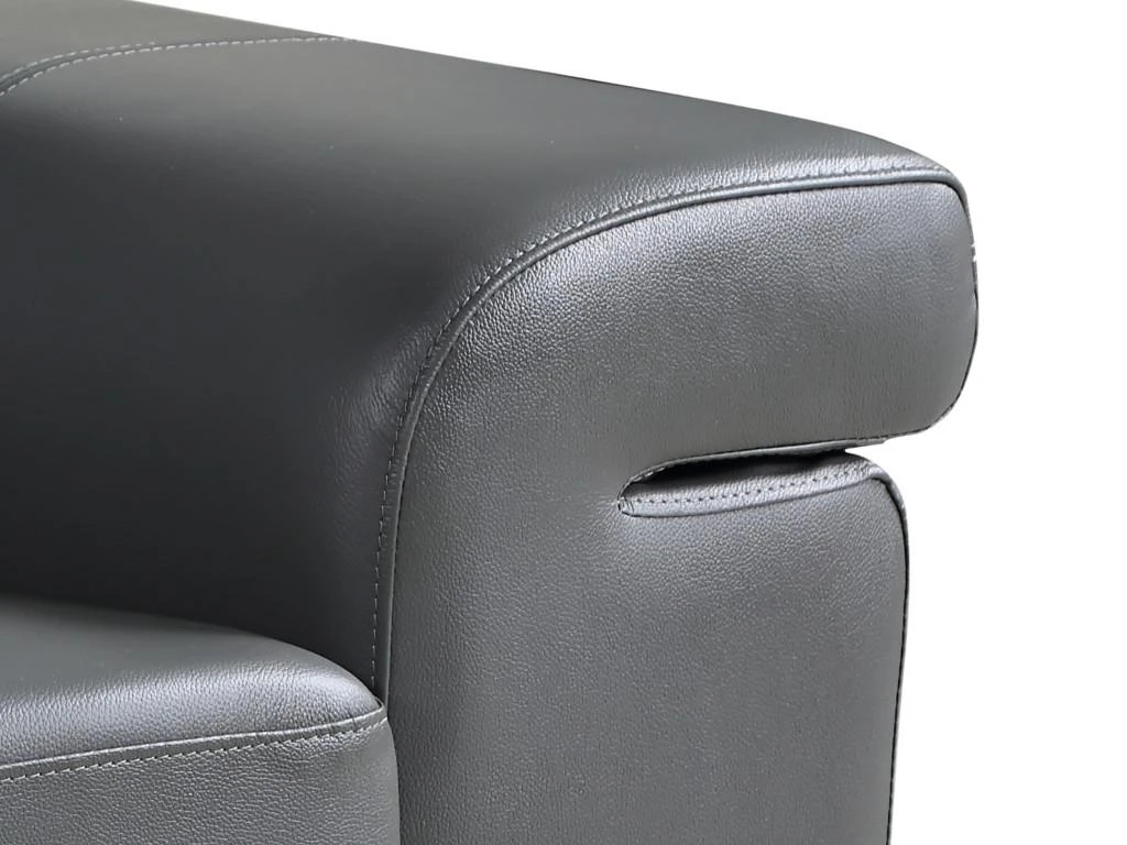 Canapé 3 Places En Cuir HAZEL - Gris 3 Canapé 3 Places En Cuir HAZEL - Gris – Image 3